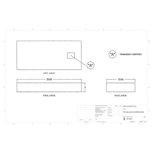 10 Gallon Custom Roto-Mold Marine Water Tank (MPN: MW-431)
