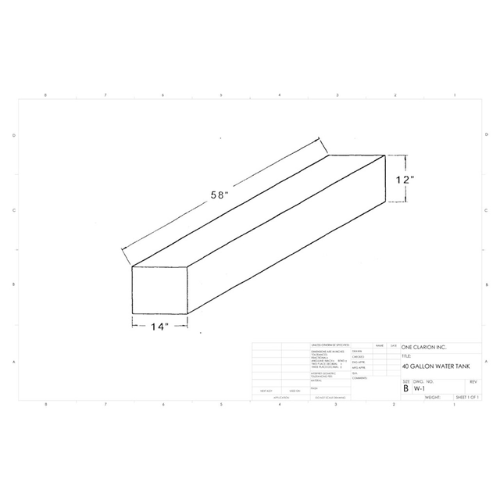 40 Gallon Custom Roto-Mold RV Water Tank (MPN: W-1)