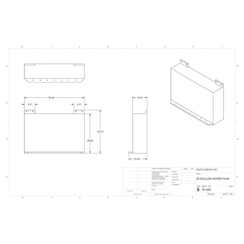 26 Gallon Custom Roto-Mold Marine Water Tank (MPN: MW-440)
