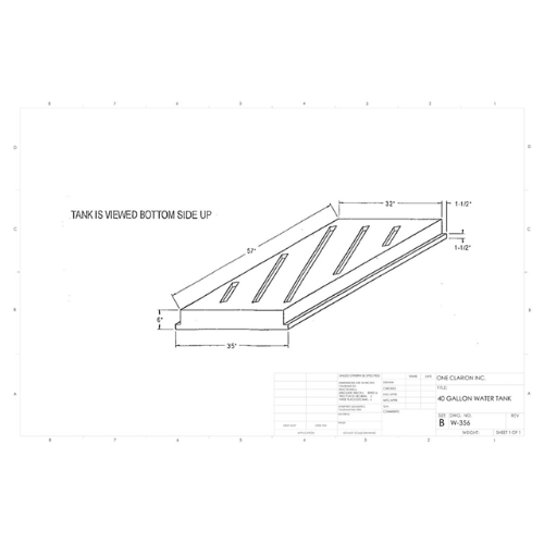 40 Gallon Custom Roto-Mold RV Water Tank (MPN: W-356)