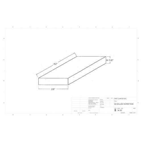 32 Gallon Custom Roto-Mold Marine Water Tank (MPN: MW-32)