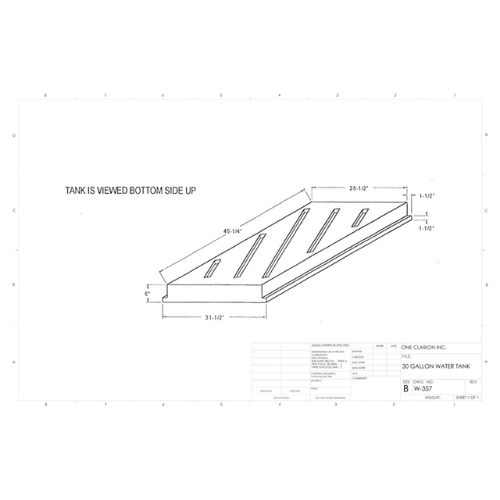 30 Gallon Custom Roto-Mold RV Water Tank (MPN: W-357)