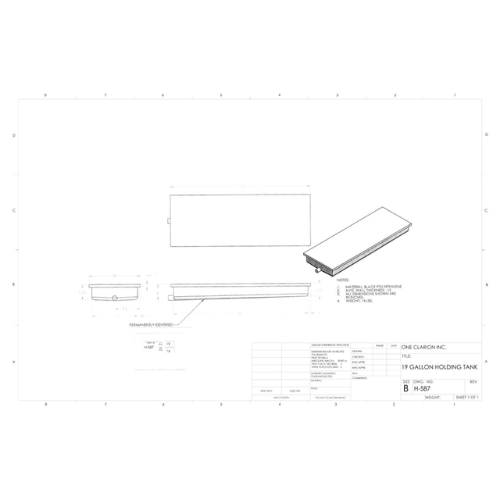 19 Gallon Custom Roto-Mold RV Holding Tank (MPN: H-587)