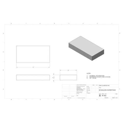 53 Gallon Custom Roto-Mold Marine Water Tank (MPN: MW-456)