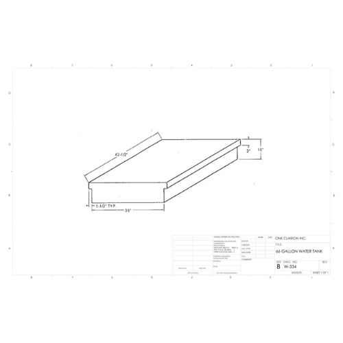 66 Gallon Custom Roto-Mold Marine Water Tank (MPN: MW-334)