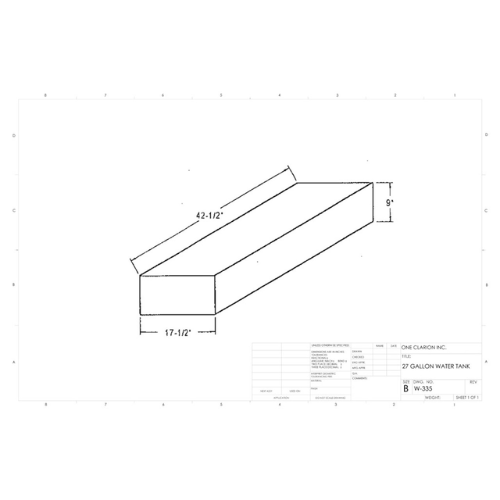 30 Gallon Custom Roto-Mold Marine Water Tank (MPN: MW-338)