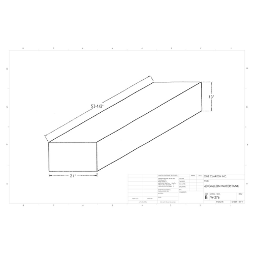 60 Gallon Custom Roto-Mold RV Water Tank (MPN: W-276)