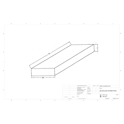 60 Gallon Custom Roto-Mold RV Water Tank (MPN: W-277)