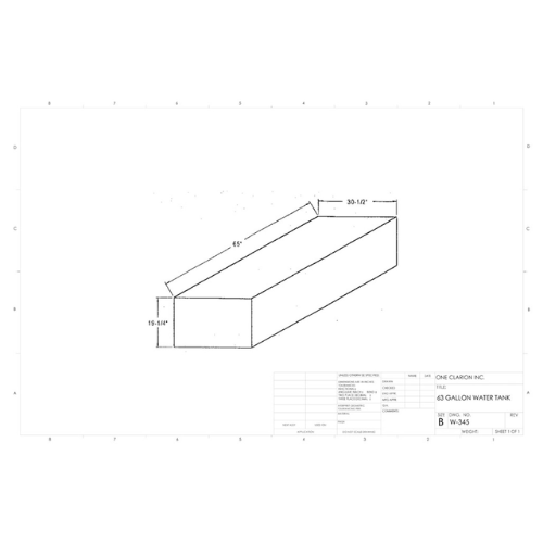 163 Gallon Custom Roto-Mold Marine Water Tank (MPN: MW-345)