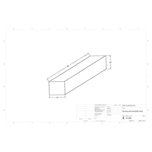 30 Gallon Custom Roto-Mold RV Water Tank (MPN: W-280)