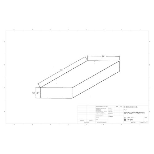 132 Gallon Custom Roto-Mold Marine Water Tank (MPN: MW-347)