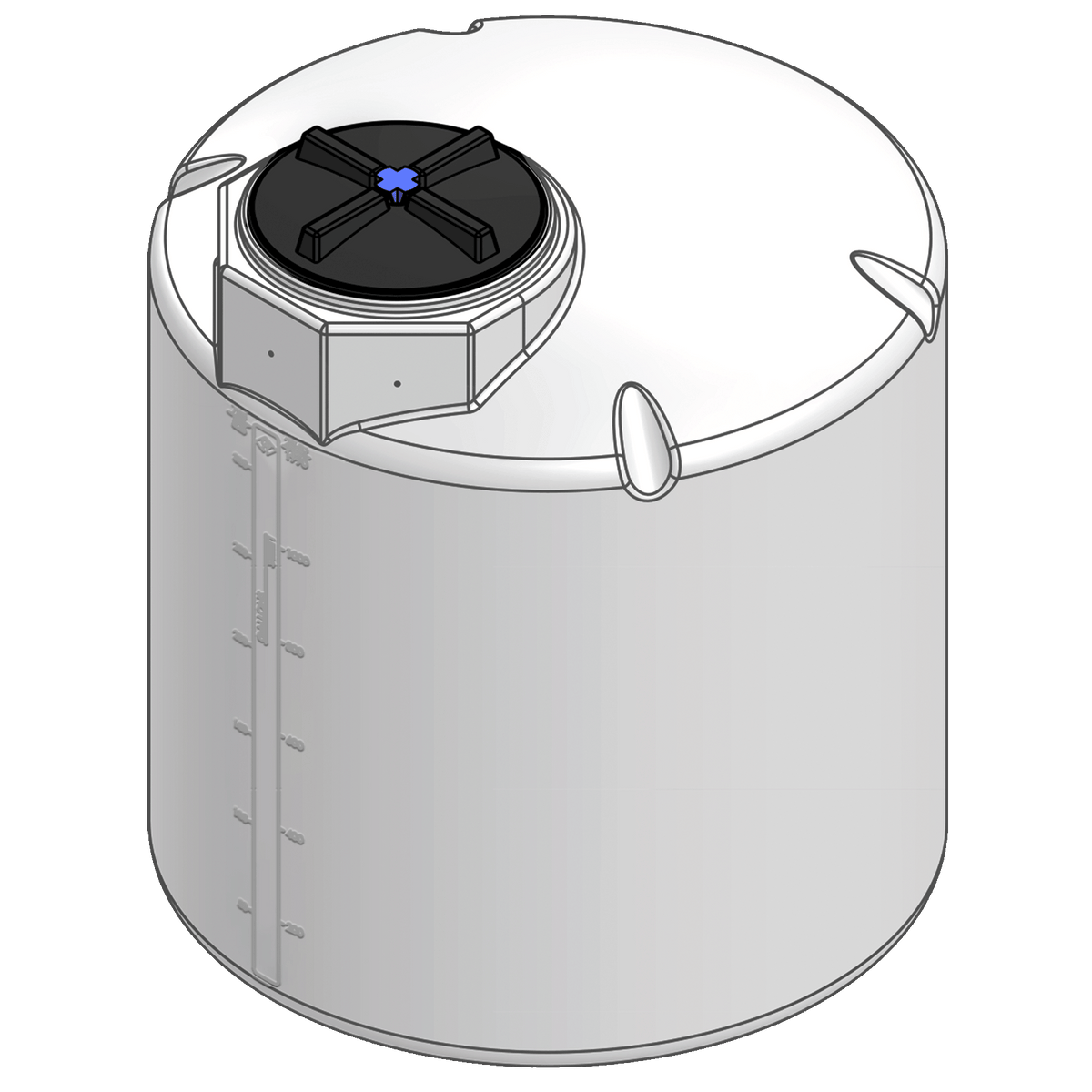 Peabody 300 Gallon Vertical Chemical Storage Tank Dome Top 1.5 SG (01-35172) - product photo