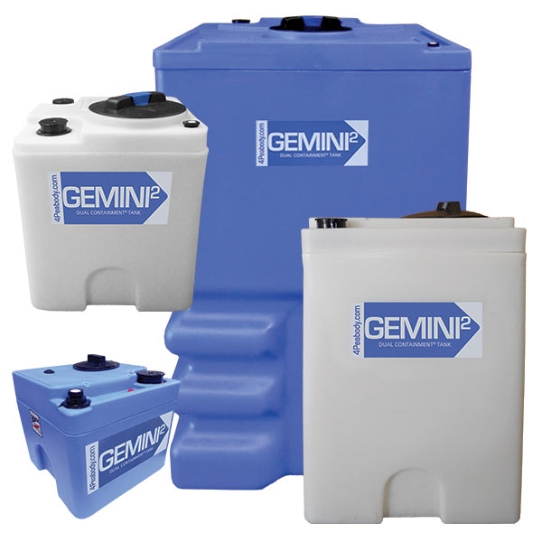 Peabody 95 Gallon Square Double Wall Chemical Tank 1.5 SG (01-36563) - Peabody product line photo