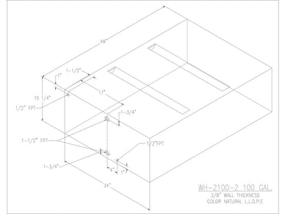 100 Gallon Water/Holding Tank - 2100-2 - JMS