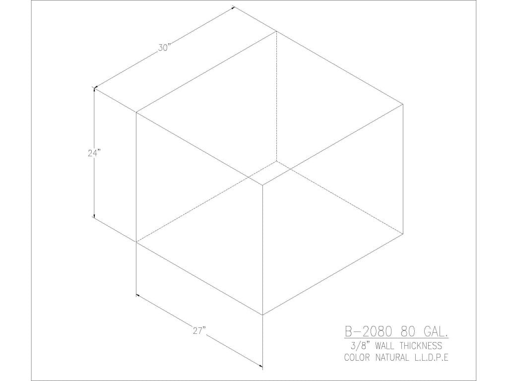 80 Gallon Water/Holding Tank - 2080-1 - JMS