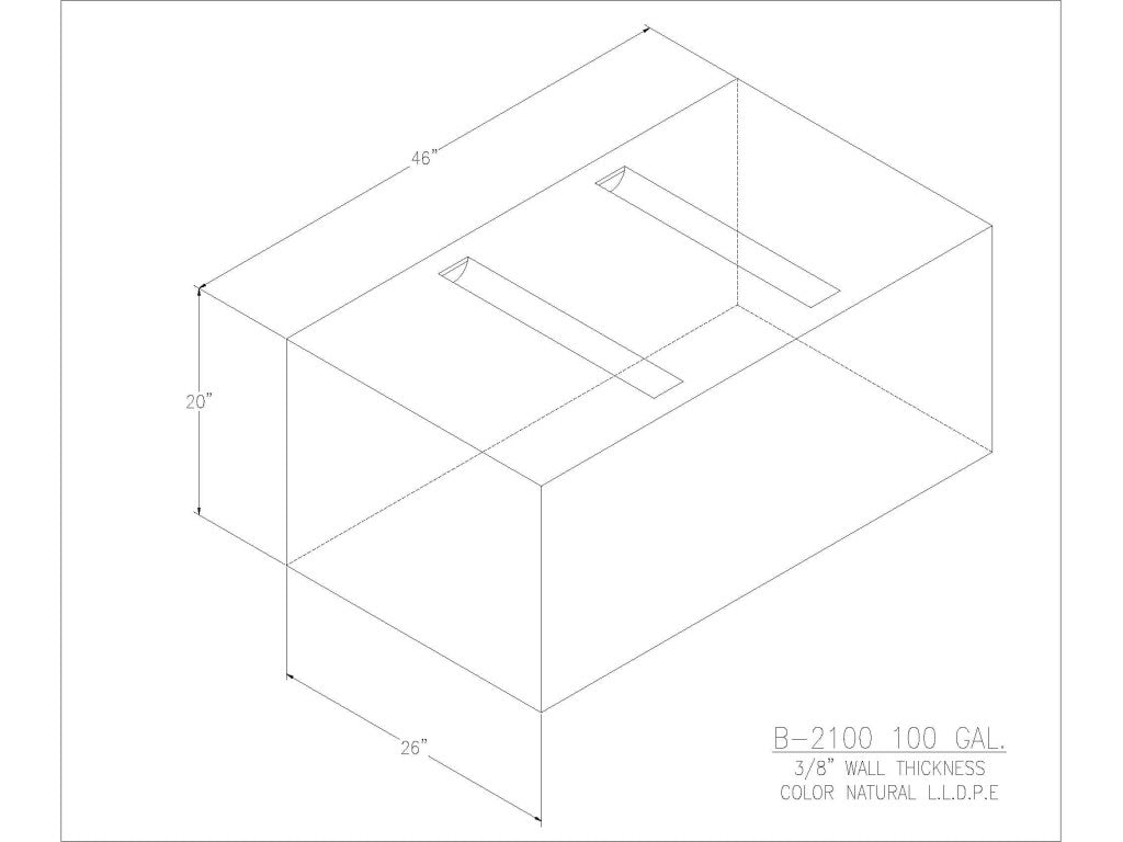 100 Gallon Water/Holding Tank - 2100 - JMS