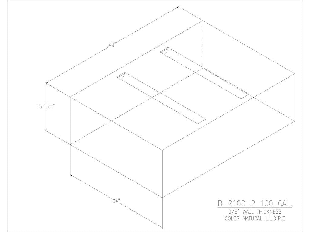 100 Gallon Water/Holding Tank - 2100-2 - JMS
