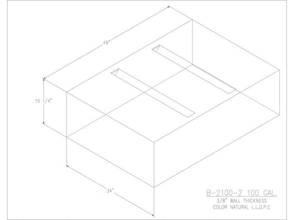 100 Gallon Water/Holding Tank - 2100-2 - JMS