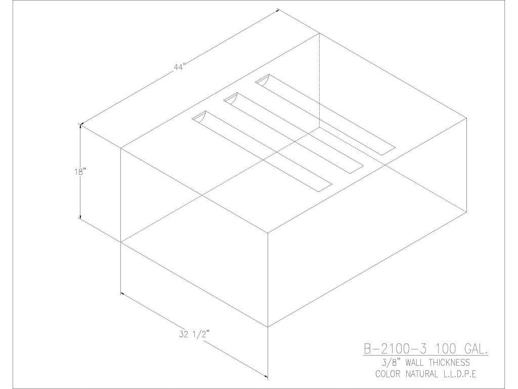 100 Gallon Water/Holding Tank - 2100-3 - JMS