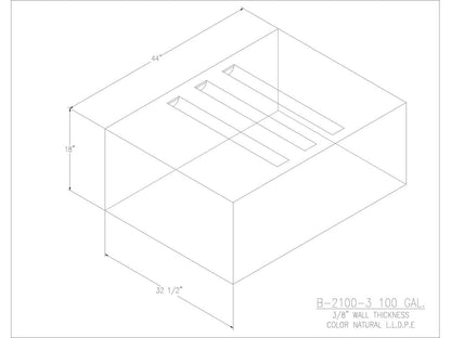 100 Gallon Water/Holding Tank - 2100-3 - JMS