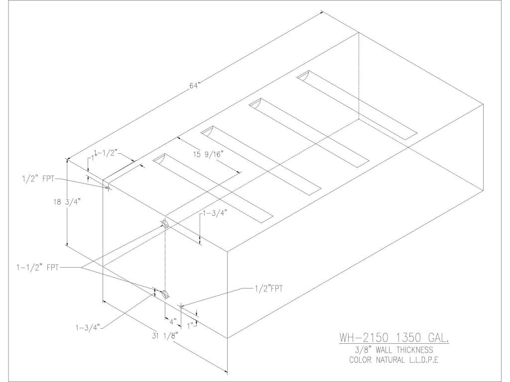 150 Gallon Water/Holding Tank - 2150 - JMS