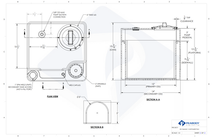 5 Gallon Peabody Engineering Gemini Square Dual Containment Tank 1.9 SG (MPN: 01-31924)