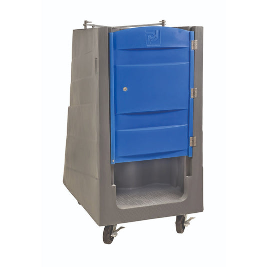 PolyJohn 38 Gallon PolyLift High-Rise Portable Restroom (PL01-1000) - product photo shown without the optional roof