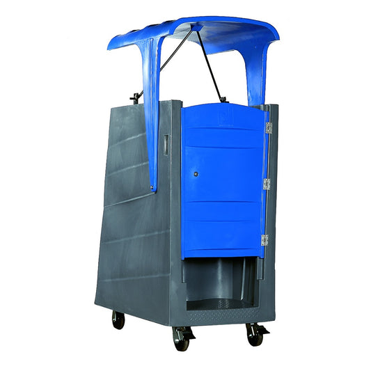 PolyJohn 38 Gallon PolyLift High-Rise Portable Restroom with Roof - product photo