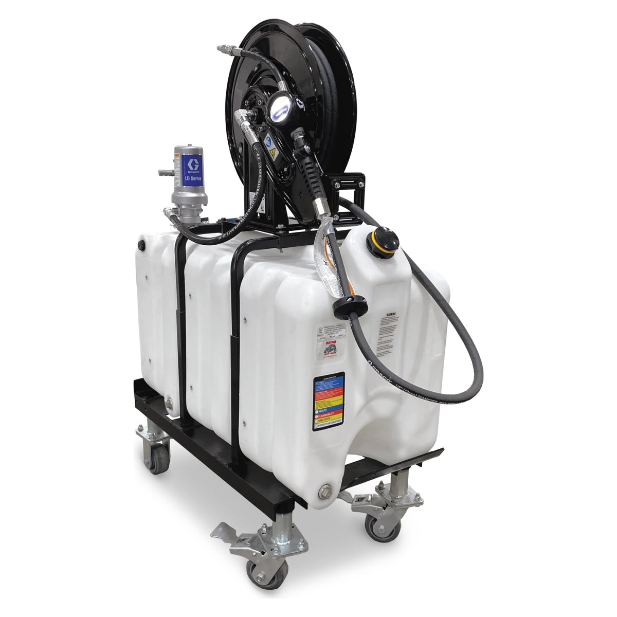 45 Gallon Rhino Tuff Tanks Tall Mobile Cart, Top Mount Pump (Graco) (RTT-7452) - product photo