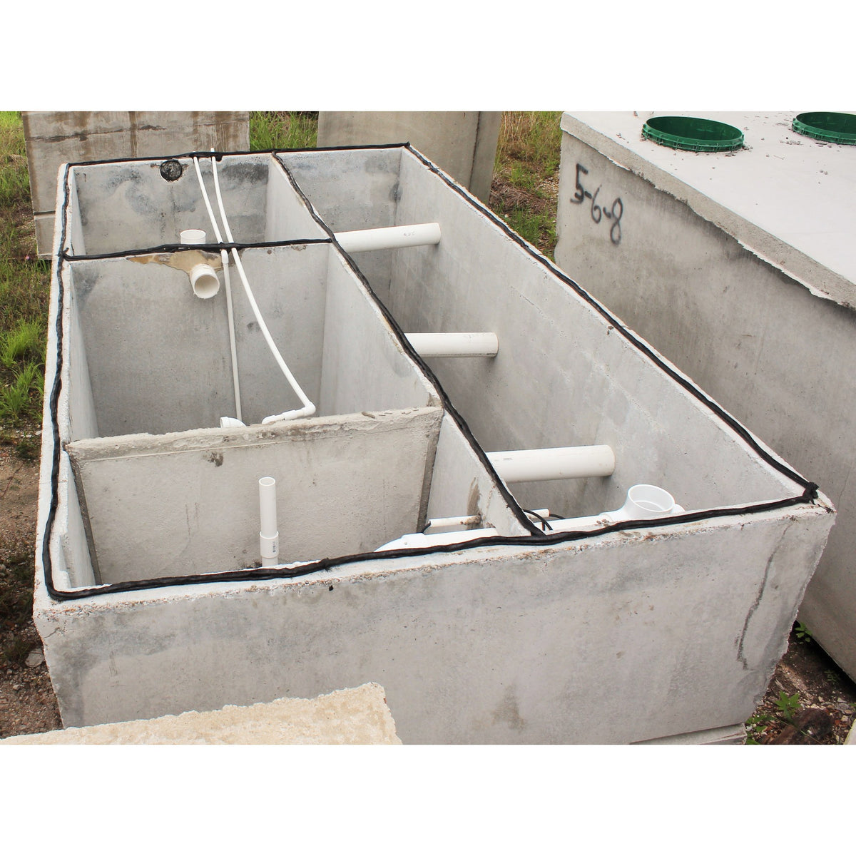 Texas Precast multi-compartment precast concrete tank interior - representative photo