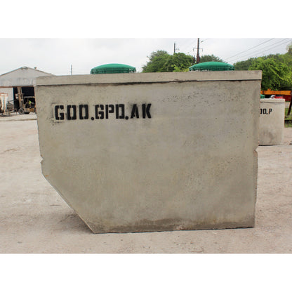 Texas Precast rectangular precast concrete tank at the Santa Fe, Texas plant - representative photo