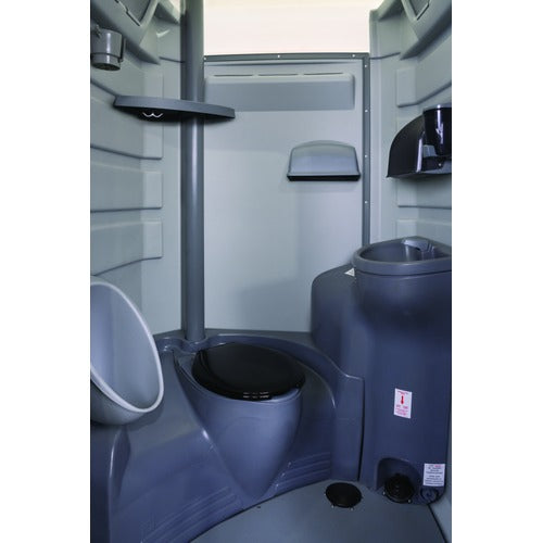 45 Gallon PolyJohn Fleet Fresh Flush Portable Restroom - fresh flush interior with urinal, sink and soap dispenser