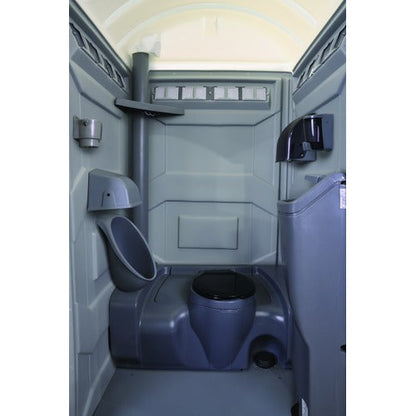 45 Gallon PolyJohn PJN3 Fresh Flush Portable Restroom - fresh flush interior with urinal, sink and soap dispenser