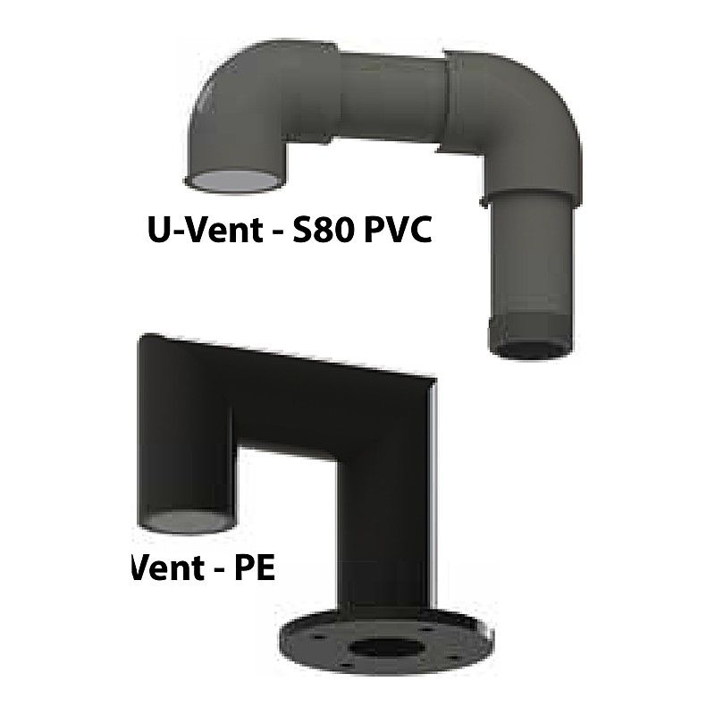 Peabody Engineering U-vents, S80 PVC and PE